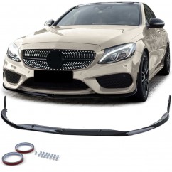Rajout de pare choc avant noir brillant adaptable sur Mercedes Classe C W205 S205 14-21