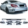 Diffuseur arrière et embouts d'échappement noir brillant adaptable sur Mercedes CLS C218 14-18
