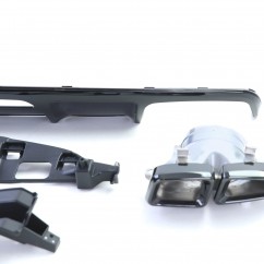 Diffuseur arrière et embouts d'échappement noir brillant adaptable sur Mercedes CLS C218 14-18