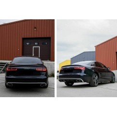 Diffuseur arrière + embouts d'échappements Audi A6 C7 RS6 Design (11-14) avec pare choc standard