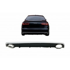 Diffuseur arrière + embouts d'échappements Audi A6 C7 RS6 Design (11-14) avec pare choc standard