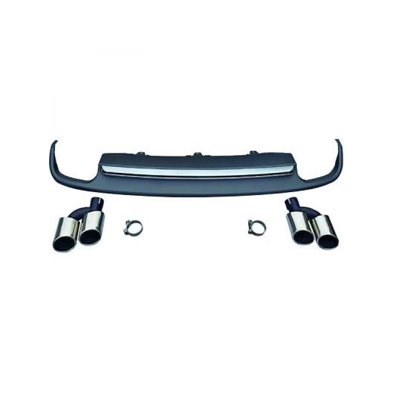 Diffuseur arrière + embouts d'échappements Audi A6 C7 Look S6  (10-18) avec pare choc standard