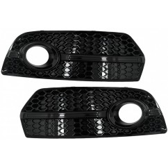 2x Grilles antibrouillard Audi Q5 SUV 8R Look RS Noir Brillant (08-11)