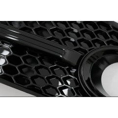 2x Grilles antibrouillard Audi Q5 SUV 8R Look RS Noir Brillant (08-11)