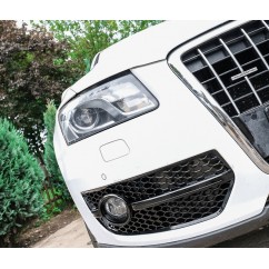 2x Grilles antibrouillard Audi Q5 SUV 8R Look RS Noir Brillant (08-11)
