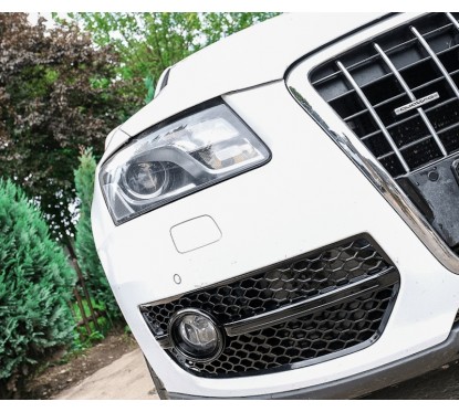 2x Grilles antibrouillard Audi Q5 Look RS Noir Brillant (08-11)