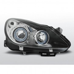 2x Phares Angel Eyes noir adaptables sur Opel Corsa D 06-11