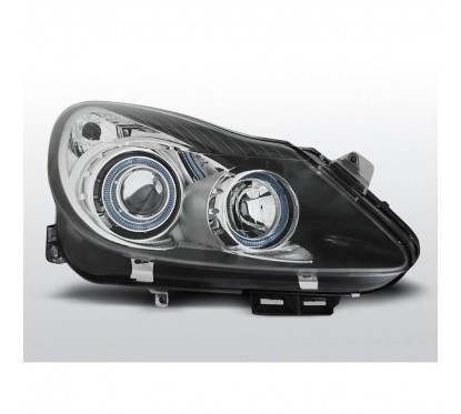 2x Phares Angel Eyes noir Opel Corsa D (06-11)