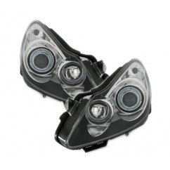 2x Phares Angel Eyes noir adaptables sur Opel Corsa D 06-11