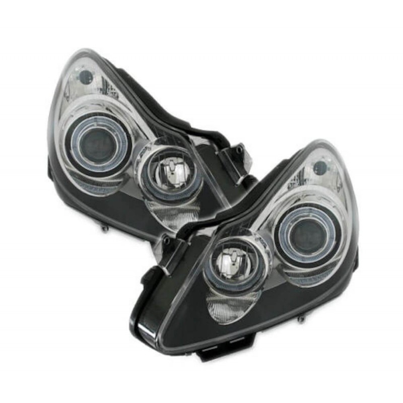 2x Phares Angel Eyes noir Opel Corsa D (06-11)