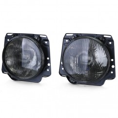 2x Phares H4 noir fumé adaptable sur Volkswagen Golf 2 83-91