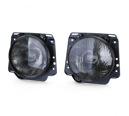 2x Phares H4 noir fumé adaptable sur Volkswagen Golf 2 83-91
