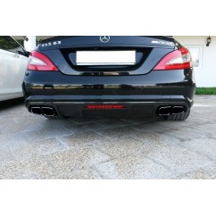 Diffuseur arrière et embouts d'échappement noirs Mercedes Classe CLS C218 Look 63 AMG (11-18) sans pack amg