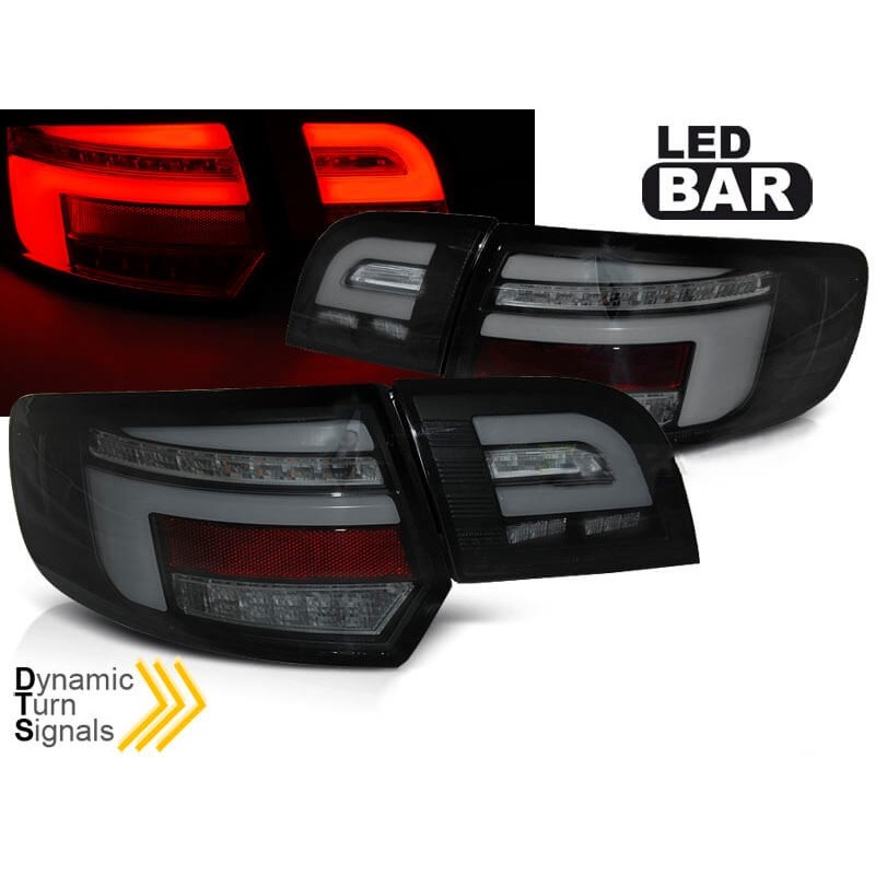 2x Feux arrières Full LED Noir fumés Audi A3 8P Sportback (08-12) v2