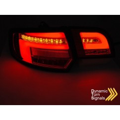 2x Feux arrières Full LED Noir fumés Audi A3 8P Sportback (08-12) v2