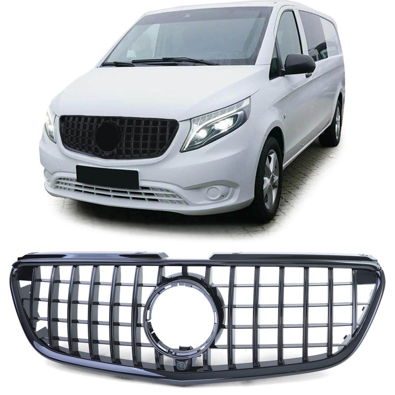 Calandre Panamericana Noir Brillant Mercedes Vito W447 (14-19) sans grille