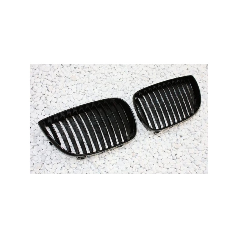 2x Grilles de Calandre noir brillant BMW Série 1 E81 E87 avec Pack M (04-12)