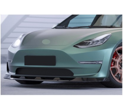 Rajout de pare-choc avant noir brillant adaptable sur Tesla Model 3 17+