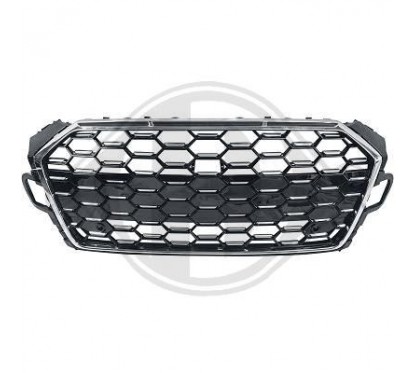 Calandre Audi A5 B9 F5 Look RS Noir et Chrome 19+ Look S-Line