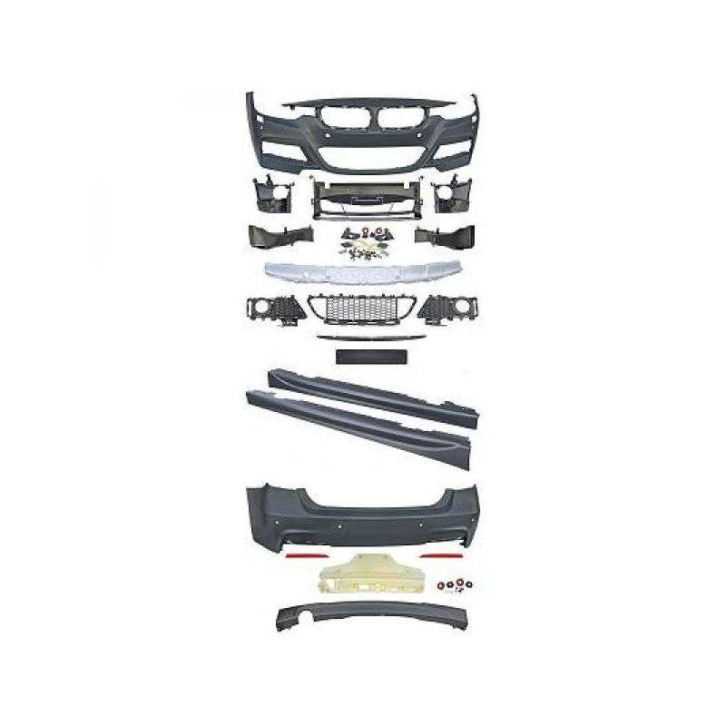 Kit carrosserie complet BMW série 3 F30 Look M Sport Design (11-15) échappement simple à gauche