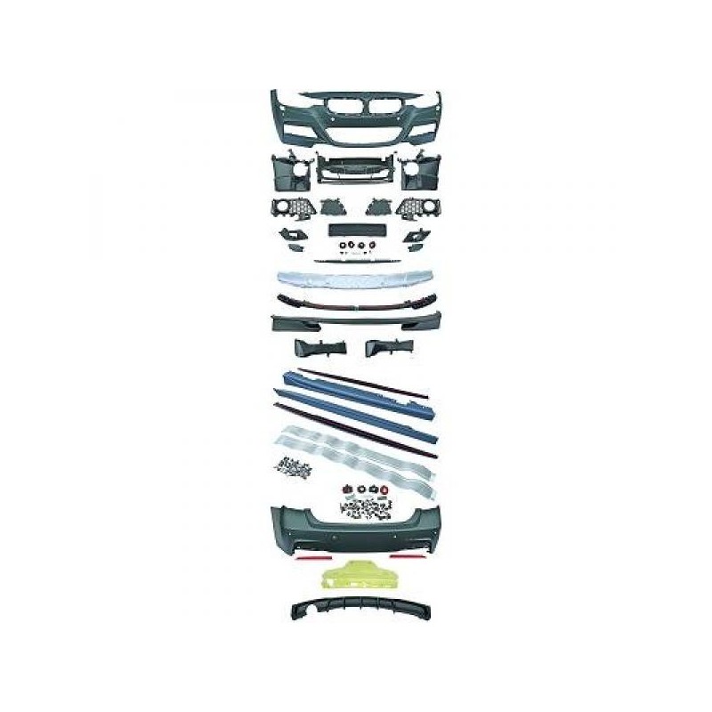 Kit carrosserie complet adaptable sur BMW serie 3 F30 Look M Performance  (11-15) échappement simple à gauche
