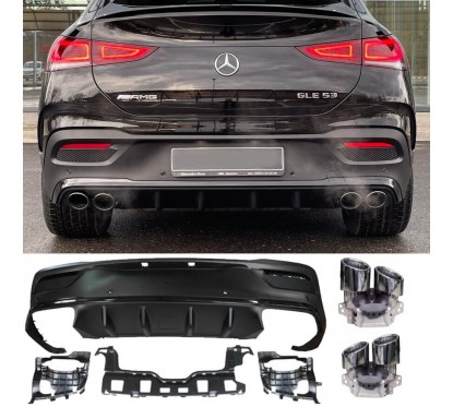 Diffuseur arrière + sorties d'échappements Chrome Mercedes GLE C167 Coupé (modèle avec pack AMG) Look 53 AMG (20+)
