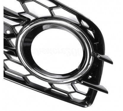 2x Grilles anti brouillard Audi A4 B8 S-Line (08-12) noir et chrome