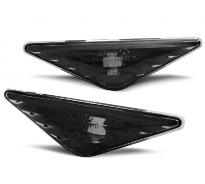 2x Clignotants d'ailes noir fumé adaptable sur Ford Focus / Mondeo