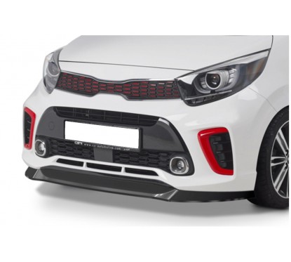 Rajout de pare-choc avant noir brillant adaptable sur Kia Picanto GT-Line 17+