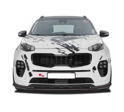 Rajout de pare-choc avant noir brillant adaptable sur Kia Sportage QL 15-18