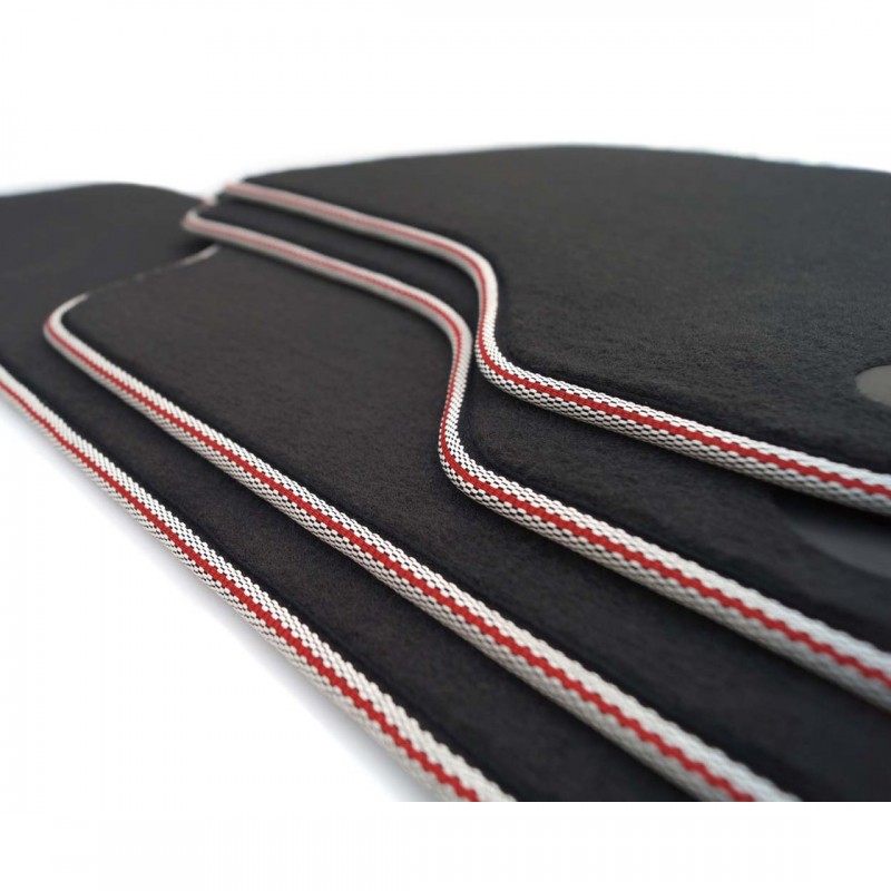 Set de 4x tapis velours coutures S-Line Audi A1 / A1 Sportback qualité OEM (10-18) Set de 4x tapis velours coutures S-Line Audi A1 / A1 Sportback qualité OEM (10-18)