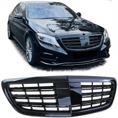Calandre adaptable sur Mercedes Classe S noir brillant W222 (13-20) sans vision nocturne