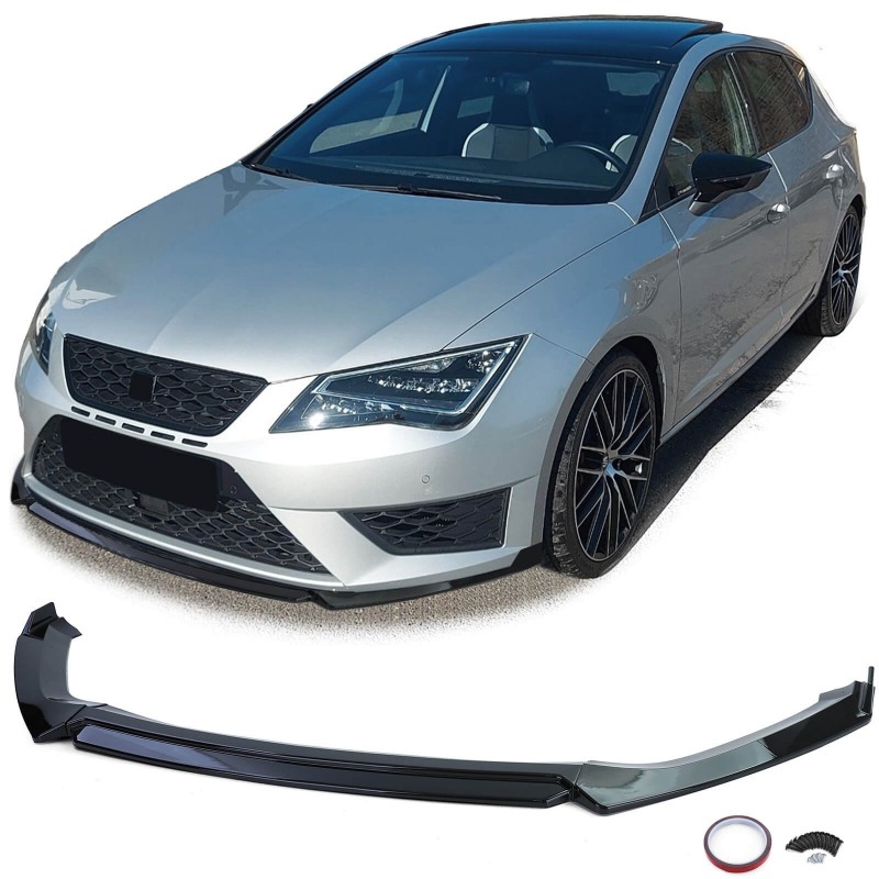 Rajout pare choc avant noir brillant Seat Leon Cupra (12-20)