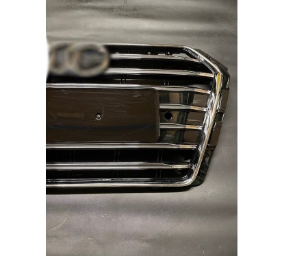 Calandre pour Audi A4 B9 Chrome / Noir Look S4 (15-19)