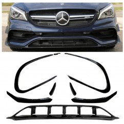 Rajout de pare choc avant Mercedes CLA 45 AMG & Pack AMG C117 Facelift Noir brillant (16+)