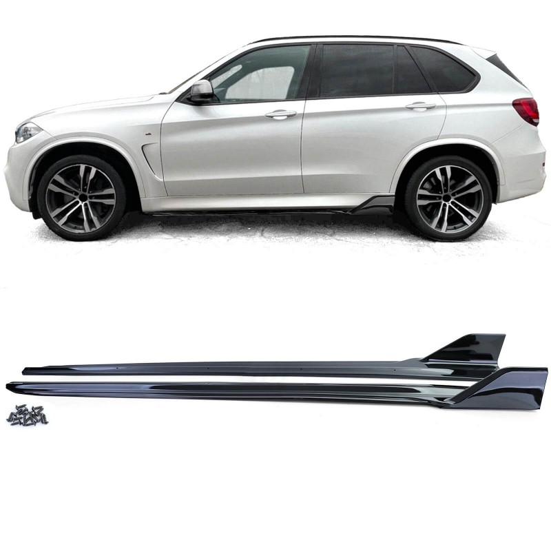 2x Bas de caisses noir brillant BMW X5 F15 Look M Performance (13-18)