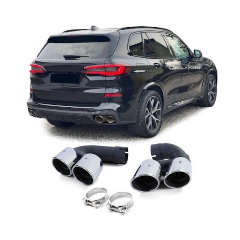2x Embouts d'échappements chromés BMW X5 G05 X6 G06 X7 G07 40i +19