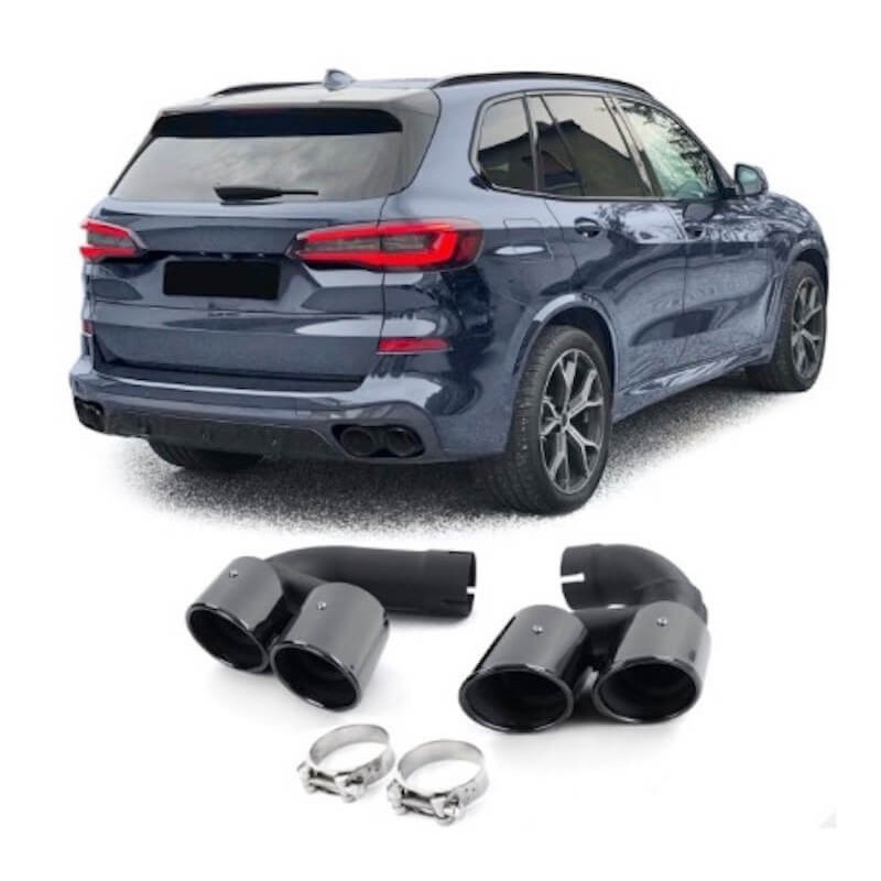 2x Embouts d'échappements Noir BMW X5 G05, X6 G06, X7 G07 40i (19+)