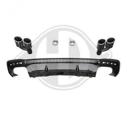 Diffuseur de pare choc arrière noir Audi A4 S-Line (19+) Look S4