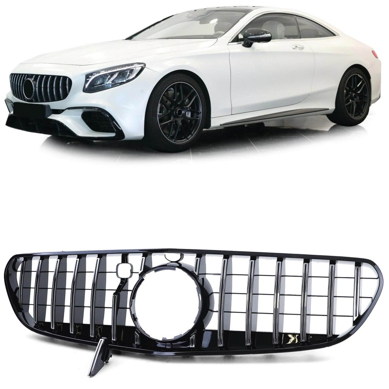 Calandre Panamericana AMG Mercedes classe S Coupe Cabrio C217 A217 Noir et chrome (18-22)