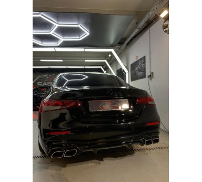 Diffuseur + embouts d'échappement carrés Chrome Mercedes classe E W213 (20+) Look E63 AMG