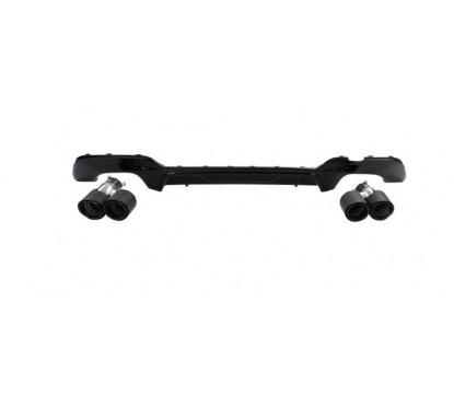 Diffuseur noir brillant + embouts d'échappements carbone adaptable sur BMW Série 3 G20 G21 (19-22)