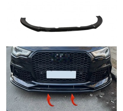 Rajout de pare choc avant noir brillant Audi RS6 C7 (13-17)