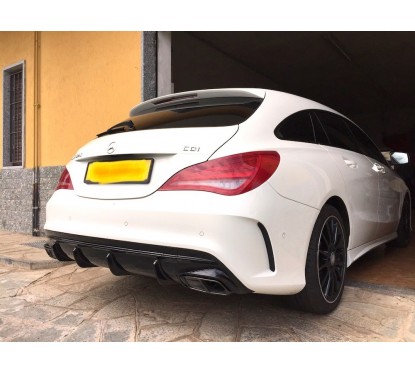 Diffuseur Noir brillant + Echappements Mercedes CLA W117 Look CLA 45 AMG 13-16