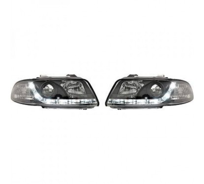 2x Phares à LED noir adaptables sur Audi A4 (94-98)