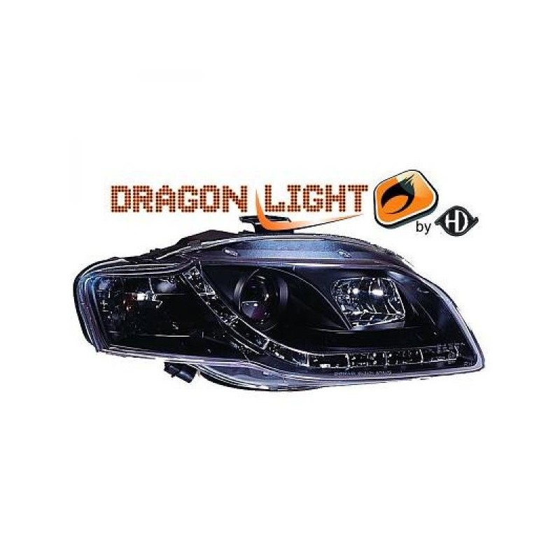 2x Phares noir adaptables sur Audi A4 (04-07) 2x Phares noir adaptables sur Audi A4 (04-07)
