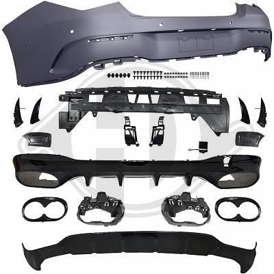 Garniture Basse Pare-Chocs Arrière AMG Line Pour Mercedes CLA C118/X118 (2020-2024) - Noir Brillant - ABS Résistant