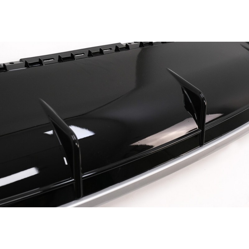 Diffuseur Pare-chocs Arrière Universel - Compatible Audi Q5, BMW X5, Passat, Mazda 6, Peugeot 308 (noir)