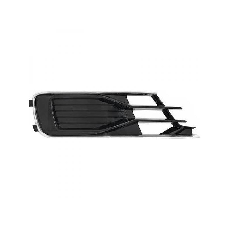 Grille de pare choc avant noir et chrome droit/passager adaptable sur Audi A6 (14-16)