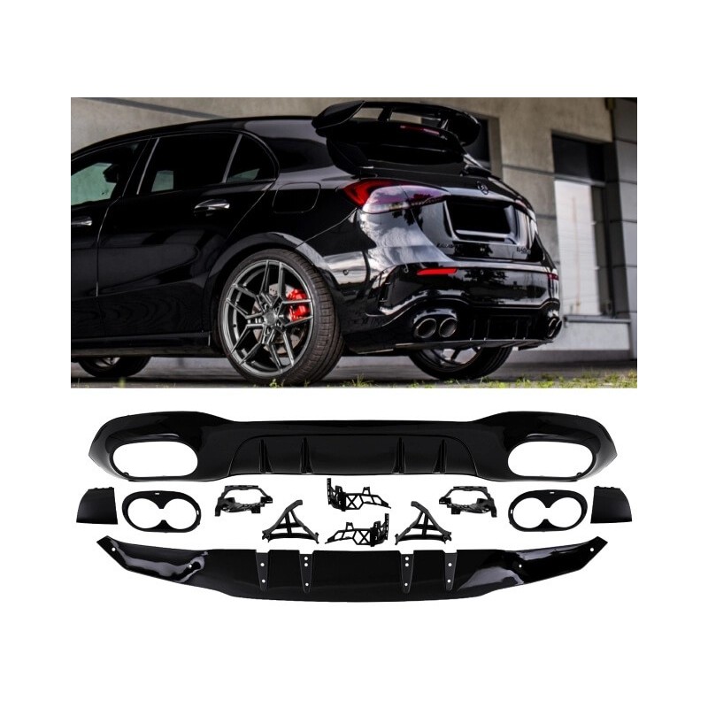 Diffuseur Noir brillant Mercedes Classe A W177 (18+) Look AMG Diffuseur Noir brillant Mercedes Classe A W177 (18+) Look AMG